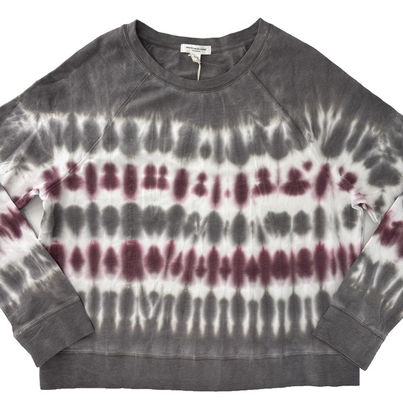 Beach Lunch Lounge Tops - Beach Lunch Lounge Tie Dye Oversized Lightweight Sweatshirt Gray Size Medium NWT